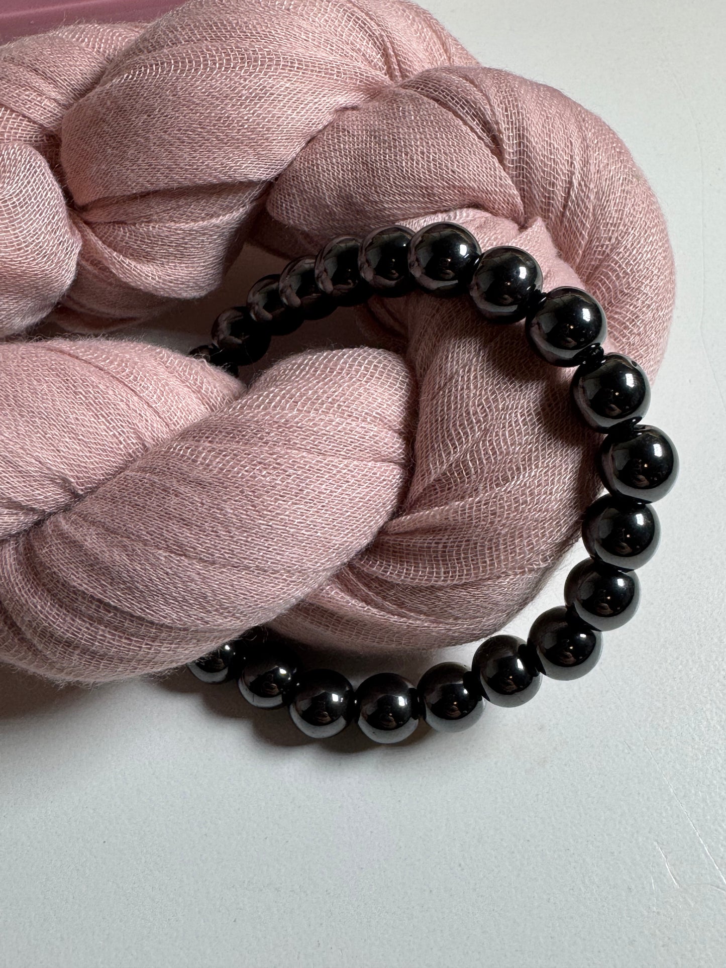 8mm Hematite Bead Bracelet