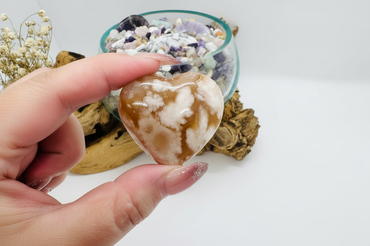 Flower Agate Heart