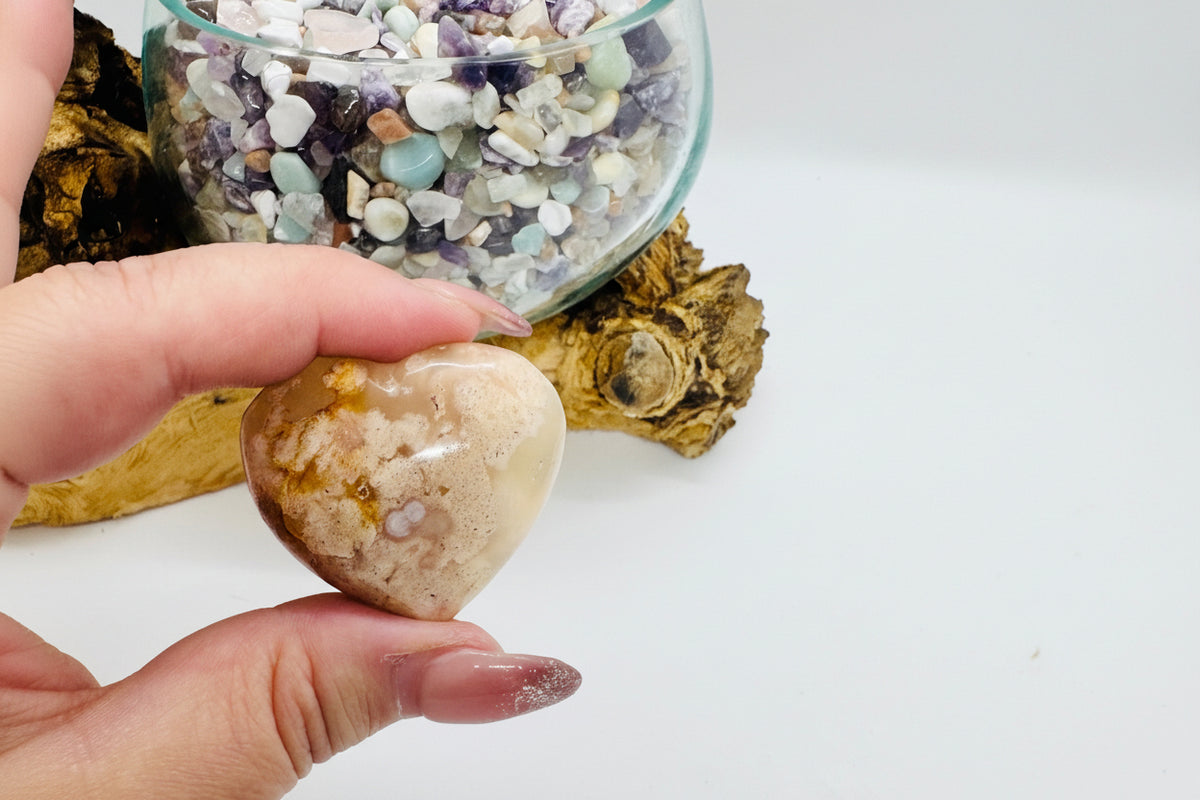 Flower Agate Heart