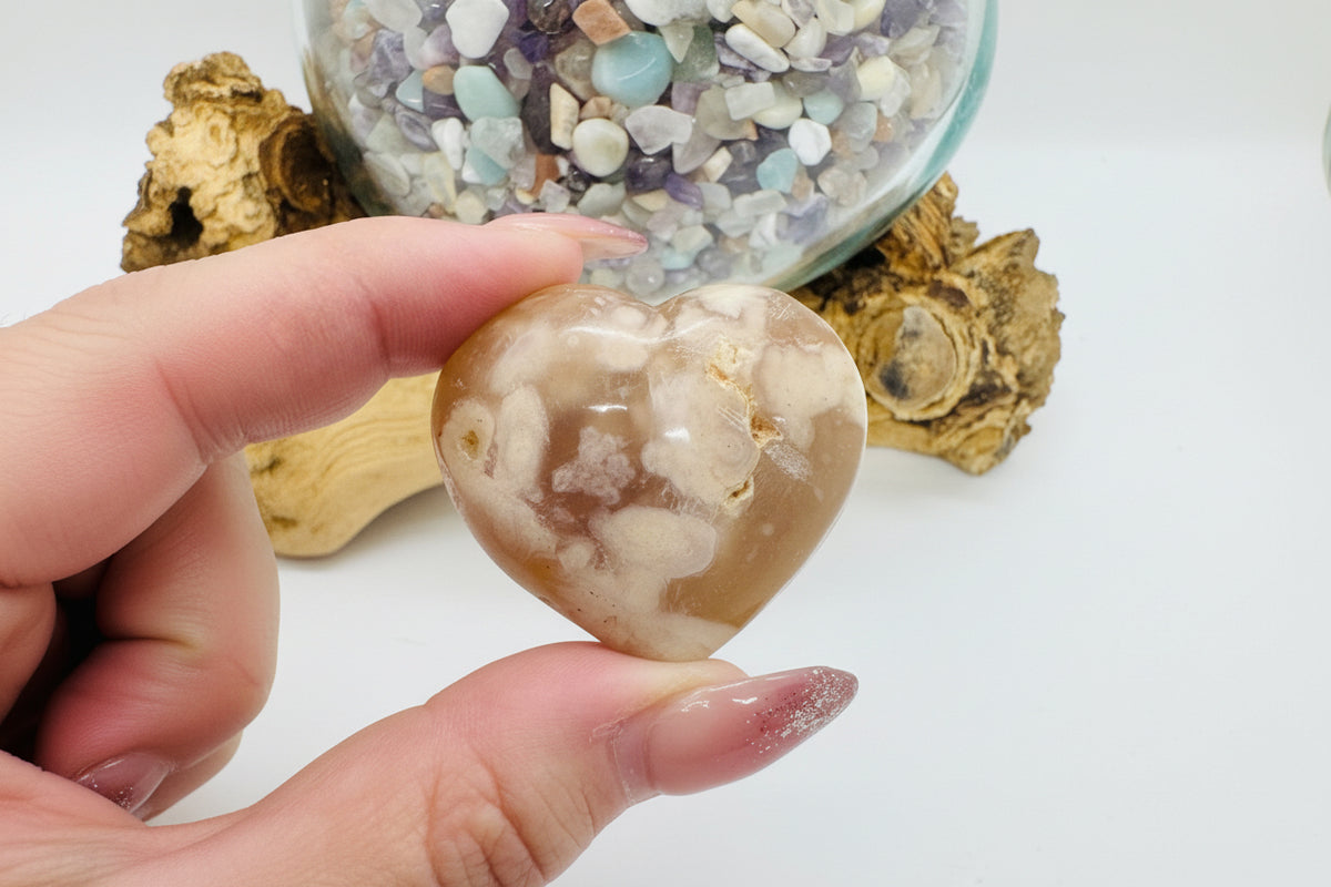 Flower Agate Heart