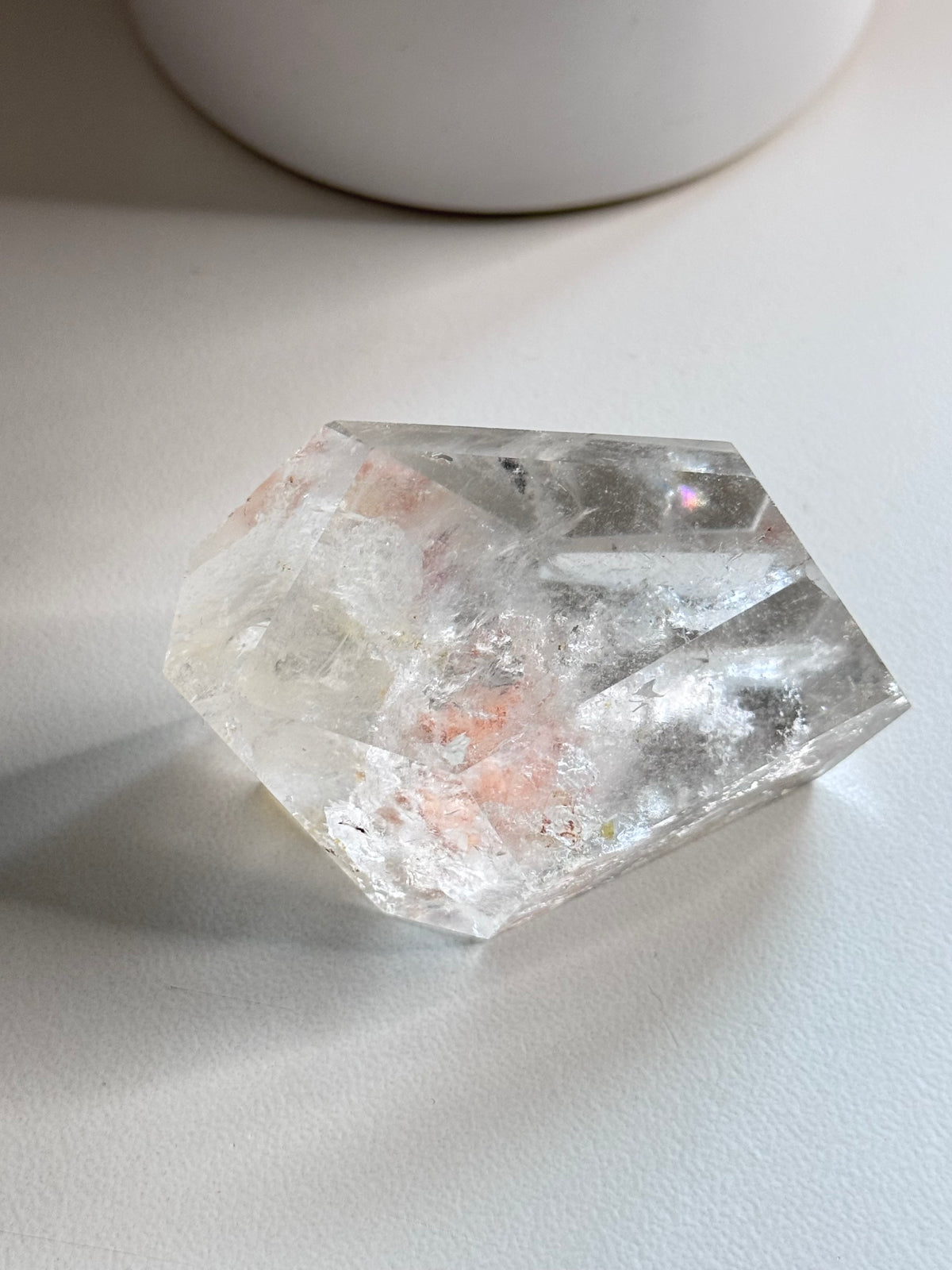 Clear Quartz Freeform with small Hematite Inclusions