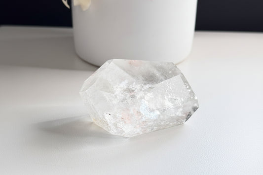 Clear Quartz Freeform with small Hematite Inclusions