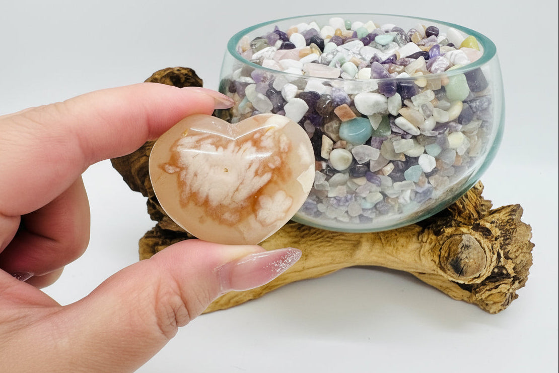 Flower Agate Heart