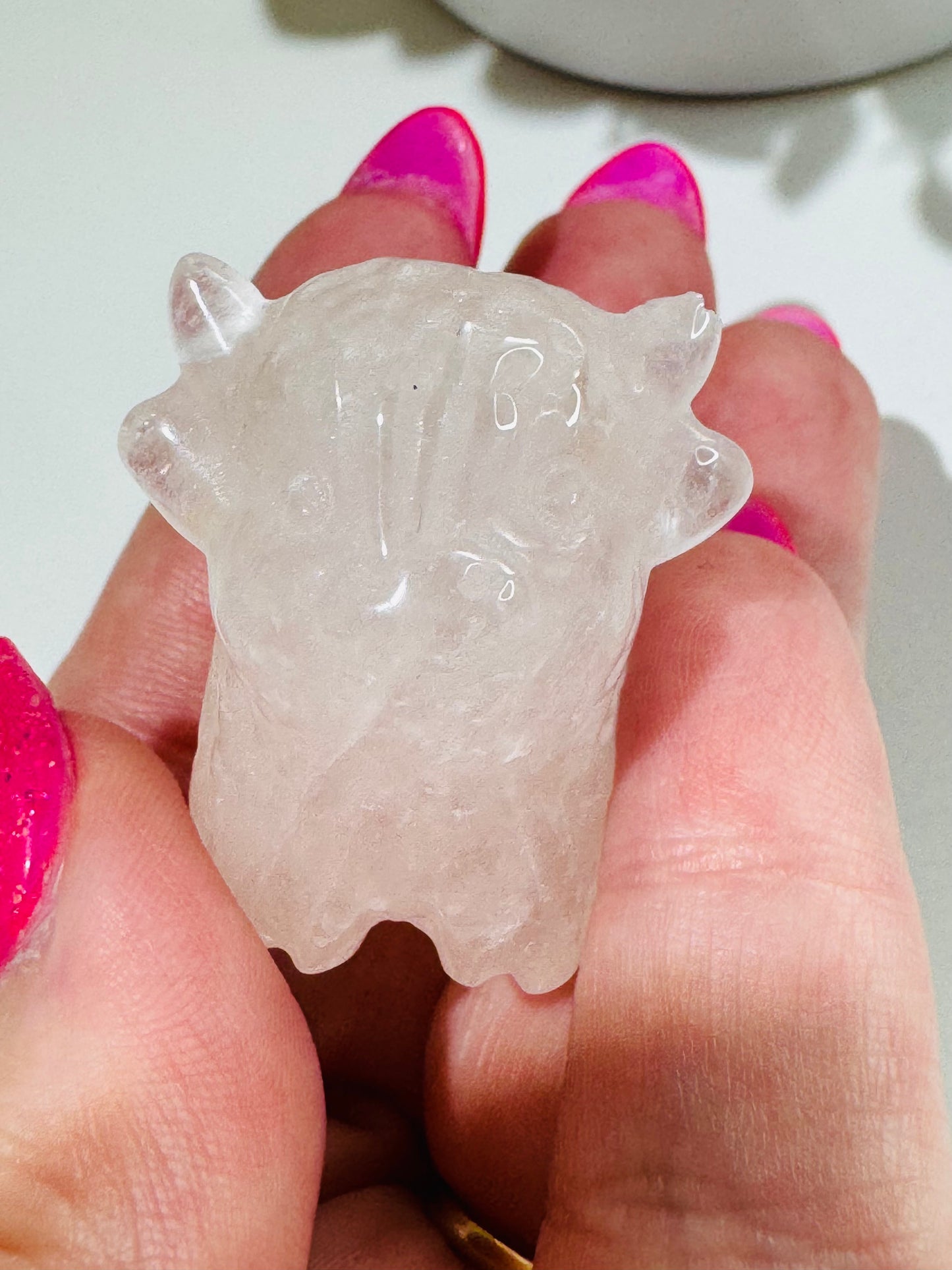 Rose Quartz Highland Cow (chipped horn)