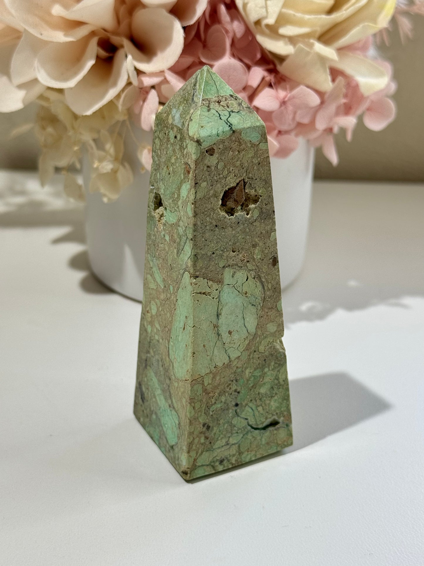 Chrysocolla obelisk - second hand