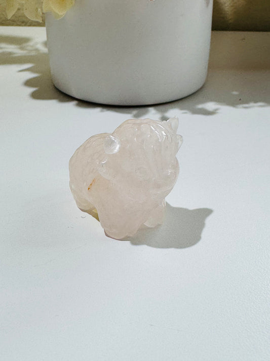 Rose Quartz Highland Cow (chipped horn)