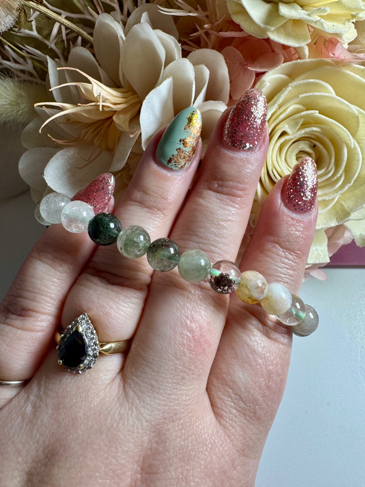 8mm Garden Quartz Bead Bracelet
