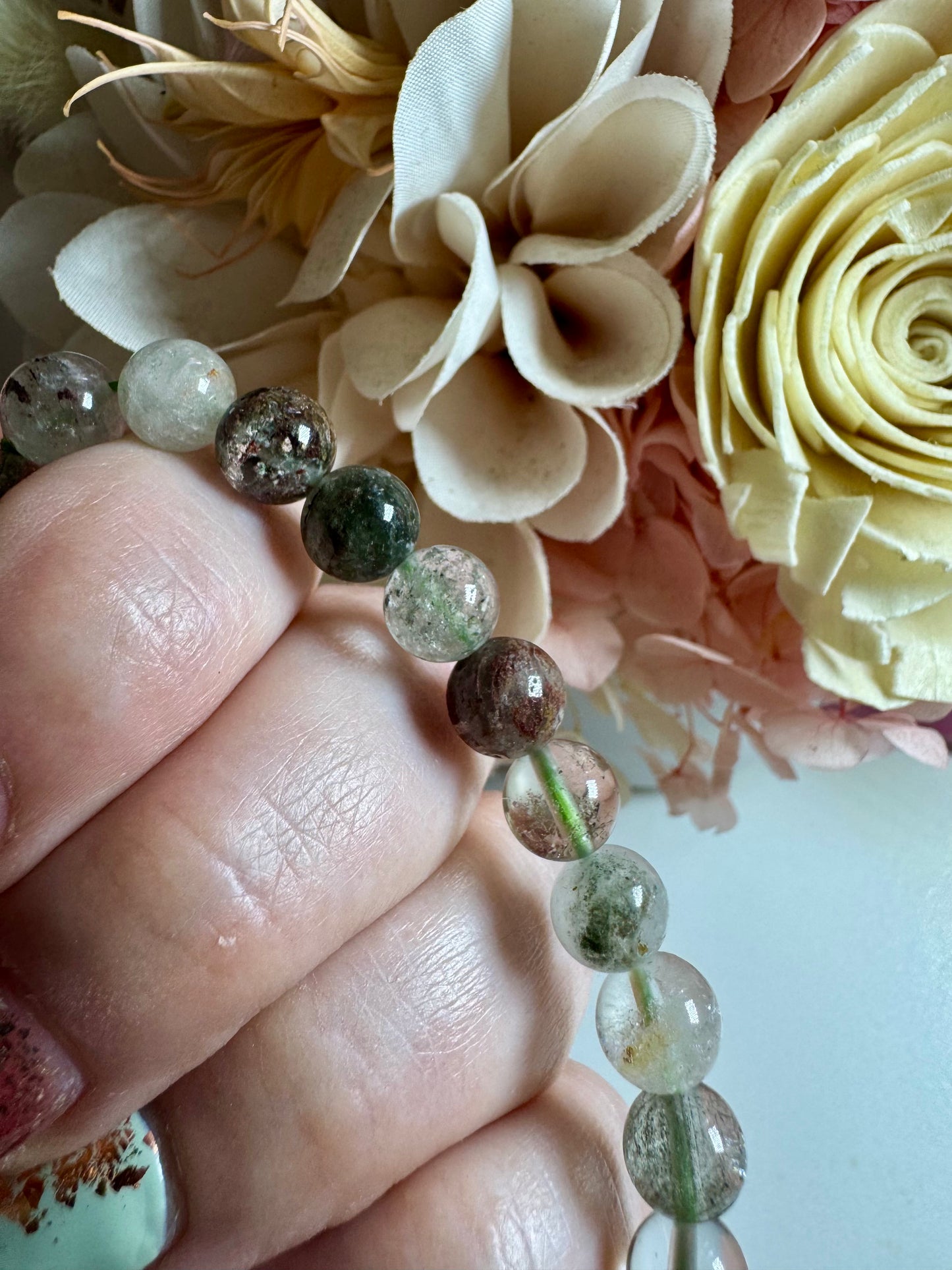 8mm Garden Quartz Bead Bracelet