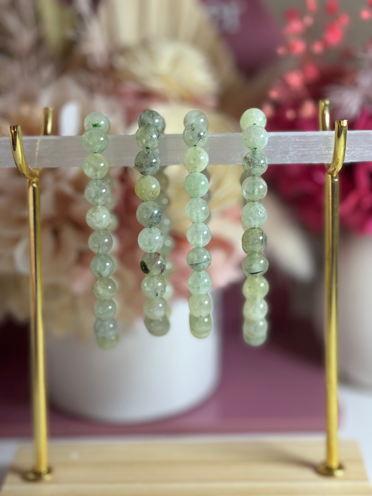 8mm Prehnite Bead Bracelet