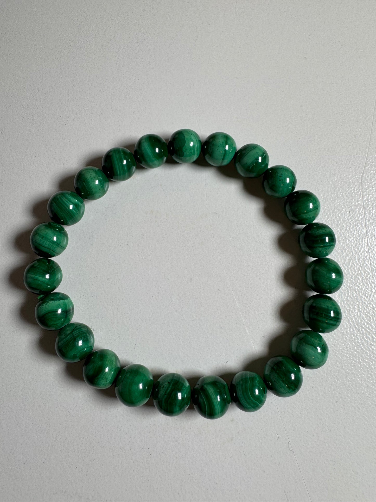 8mm Malachite Bead Bracelet