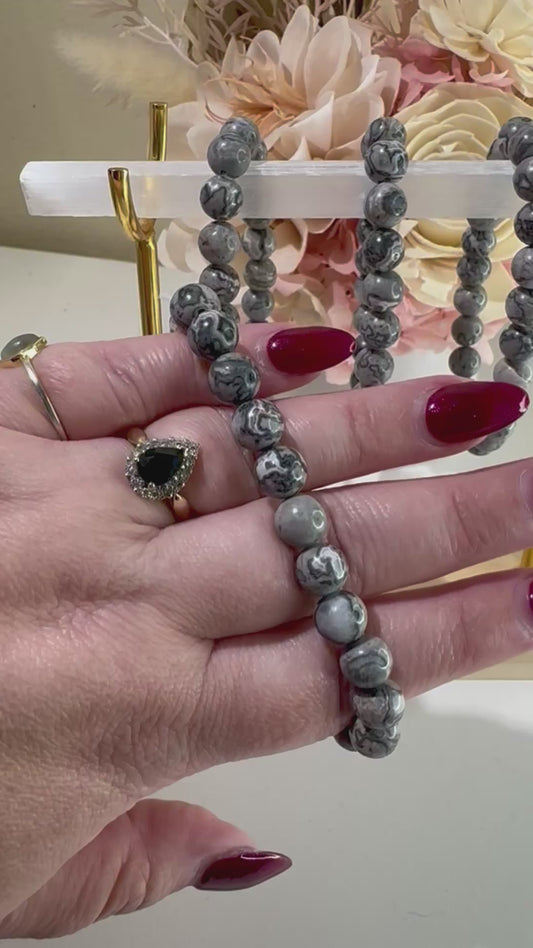 Picasso Jasper 8mm Bead Bracelet